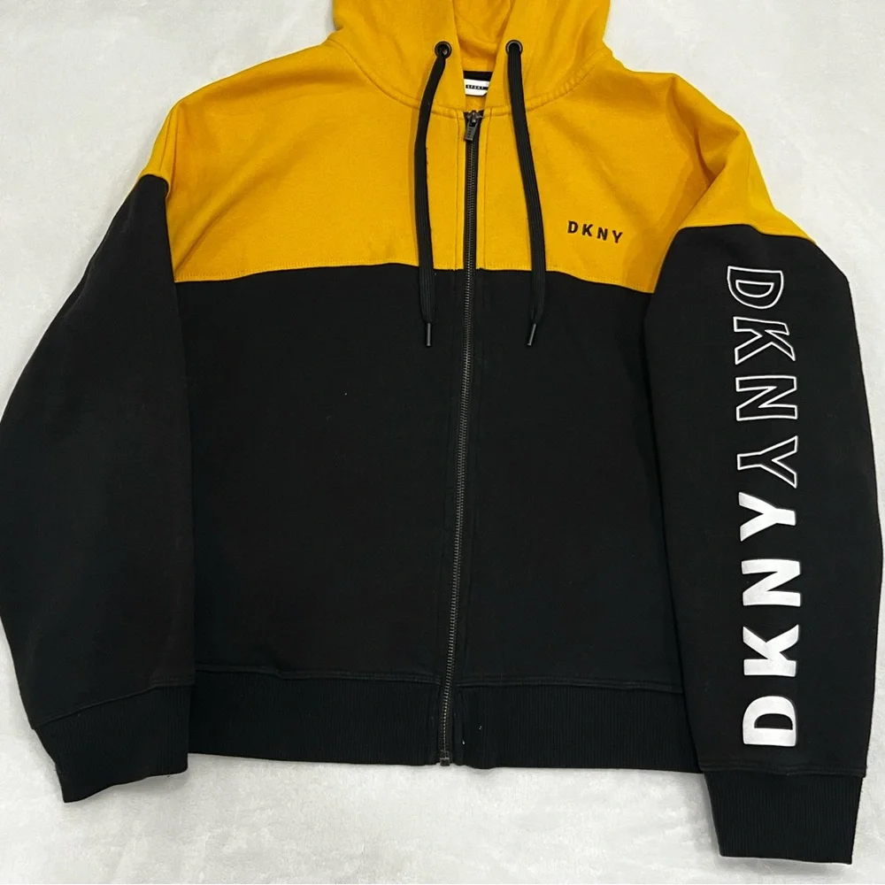 Yellow & Black Zip up Hoodie - Picture 4 of 4